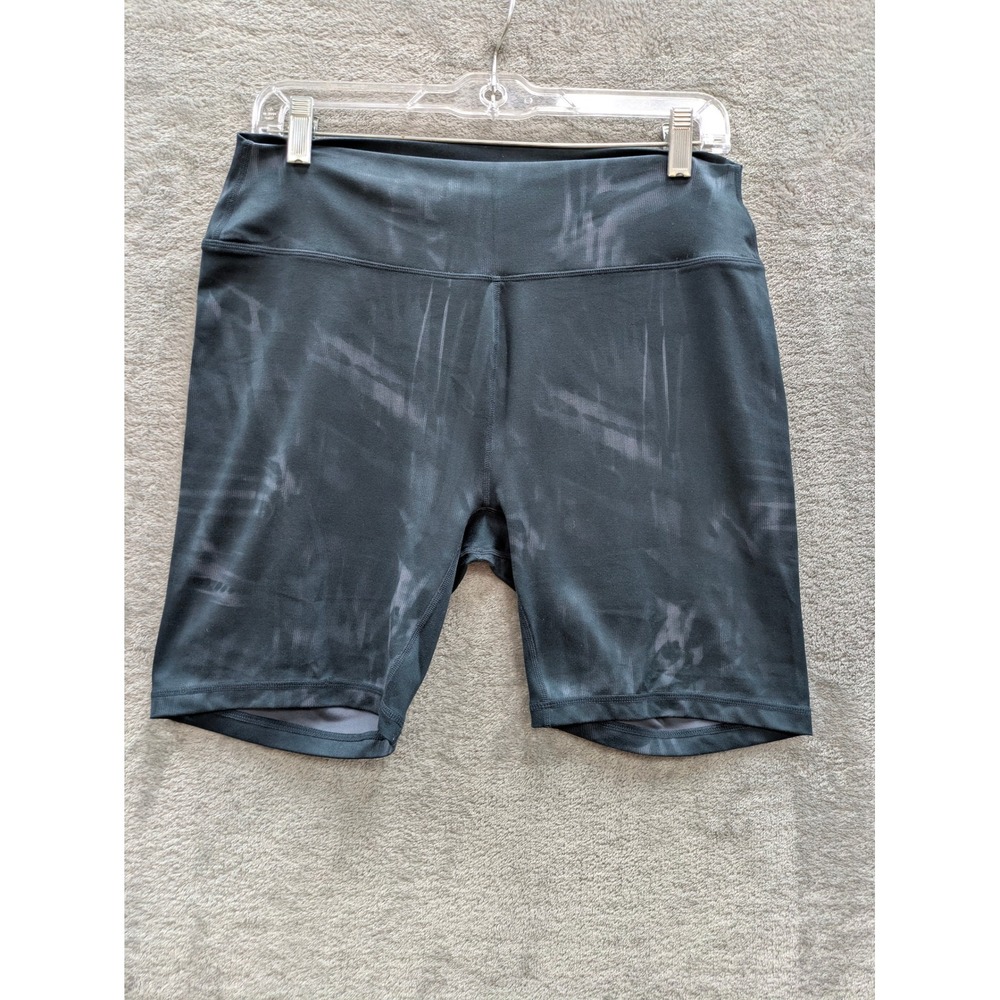 Athleisure Biker Shorts Womens Large Stori‎ Black Abstract High Waist Activewear